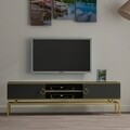 Comoda TV ASTORIA, Gauge Concept, 150x30x44 cm, PAL, negru/auriu