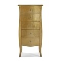 Comoda cu 5 sertare Cagliari Gold, Versa, 48x36x100 cm, lemn de brad