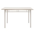 Set dining/bucatarie Roza Pakoworld, masa cu 4 scaune, 120x70x75 cm, MDF laminat/otel, gri deschis/alb lucios