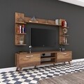 Comoda TV cu 3 rafturi de perete M23 - 276, Wren, 180 x 35 x 48.6 cm/90 cm/133 cm, walnut