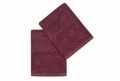 Set 2 prosoape de maini 50x90 cm, 100% bumbac, Soft Kiss, Yonca Claret, rosu