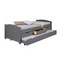 Pat multifunctional pentru o persoana, 90x200 cm, Lena 10C, Inter Link, lemn, gri