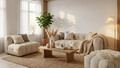 Pouf Bellezza 90x90x43 cm, Bej sand