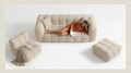 Canapea Bellezza, 3L, 233x104x72 cm, Bej sand