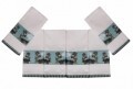 Set 6 prosoape Bordürlü Beyaz Geyikli Çiftlik, Saheser, 30 x 50 cm, 100% bumbac, alb