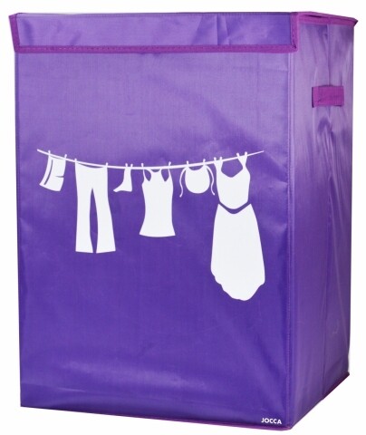 Cos pentru rufe pliabil Purple, 35 x 35 x 50 cm (60 L), poliester, mov