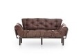 Canapea extensibila Nitta Triple, Futon, 3 locuri, 225x70 cm, metal, maro