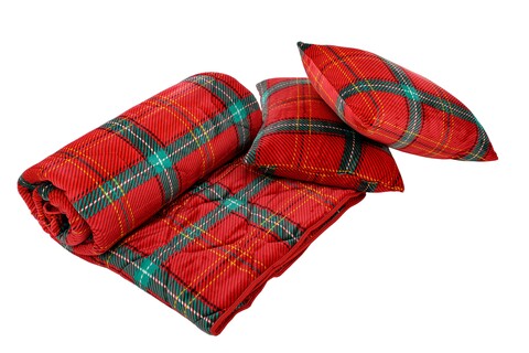 Set Alcam cocolino, 2 perne 50x70 cm si pilota matlasata 180x200 cm,  Xmas Fleece