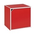 Raft modular cu usa, Composite Cube, Bizzotto, 35x29.5x35 cm, MDF laminat, rosu