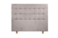 Pat matrimonial, Stockholm, Buttons E, 180x200 cm, saltea tip Pocket, topper memory, Taupe