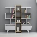 Biblioteca Asrin, Maison in Design, 130 x 22 x 140.8 cm, PAL, alb/natural