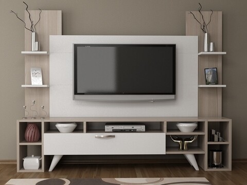 Comoda TV DNZ86, Gauge Concept, 160x31.4x143.2 cm, PAL, cordoba/alb