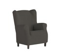 Husa fotoliu elastica bi-stretch, Dorian, wing chair, gri C/6