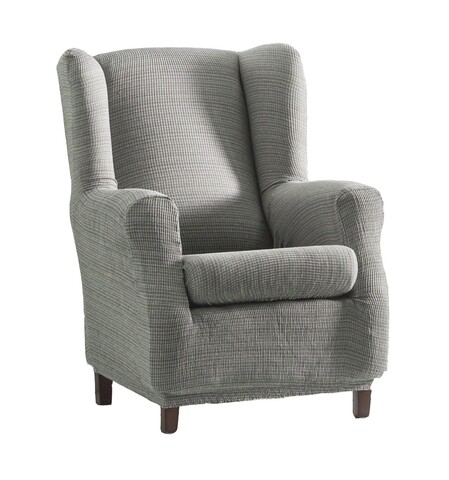 Husa fotoliu elastica bi-stretch, Aquiles, wing chair, gri C/6