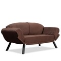 Canapea extensibila Genzo, Futon, 2 locuri, 177x81x87 cm, metal, maro