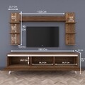 Comoda TV cu 3 rafturi de perete M23 - 832, Wren, 180 x 35 x 48.6 cm/90 cm/133 cm, walnut/white